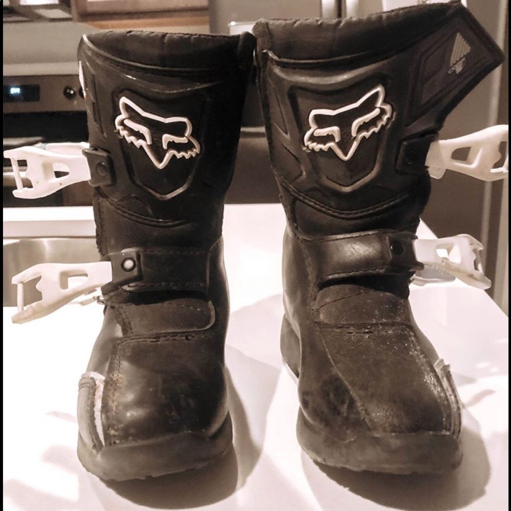 Little boys dirt bike boots.